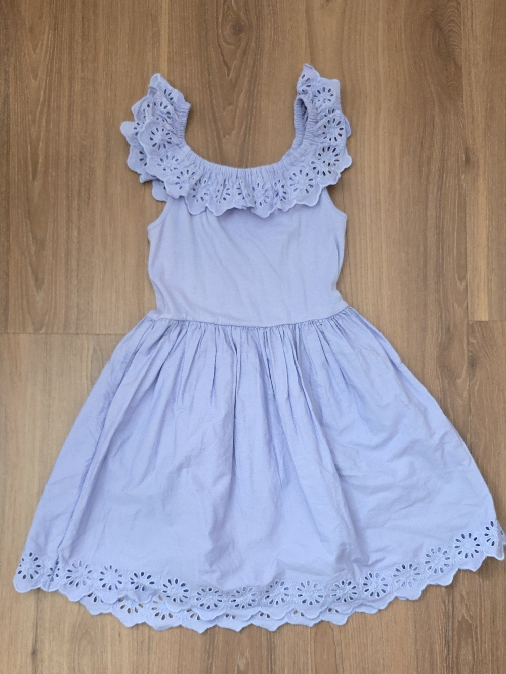 Gap Kids Girls Light Lavender Eyelet Ruffle Dress. Size L(10)